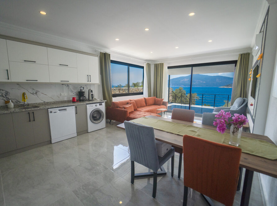 Villa-Blue-Coast-I-II-living room and kitchen