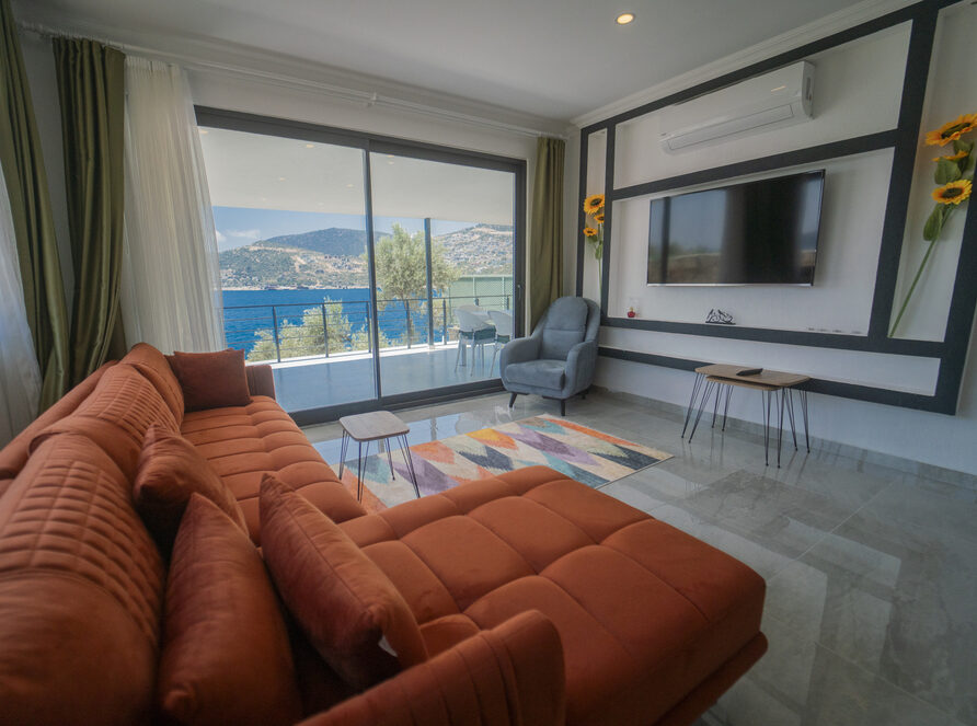 Villa-Blue-Coast-I-II-living room and TV